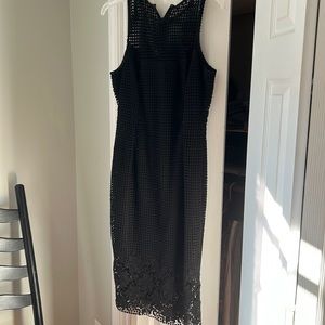 Black crochet dress